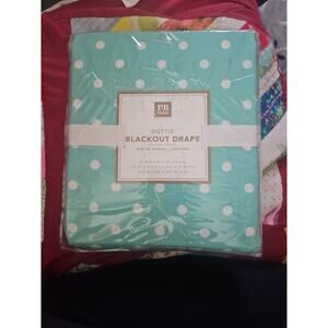 POTTERY BARN PB TEEN DOTTIE BLACKOUT DRAPE 52" X 84" Pool Green Panel Curtain